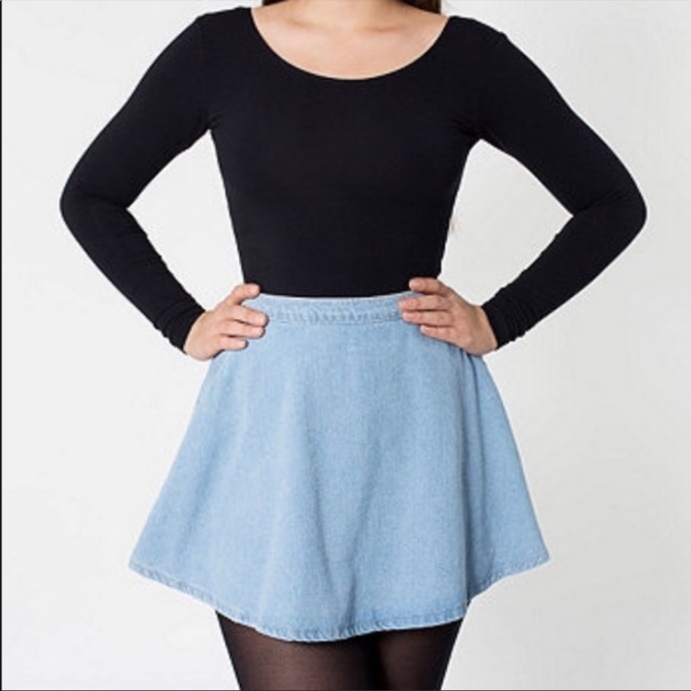 American Apparel Denim Circle Skirt Mini